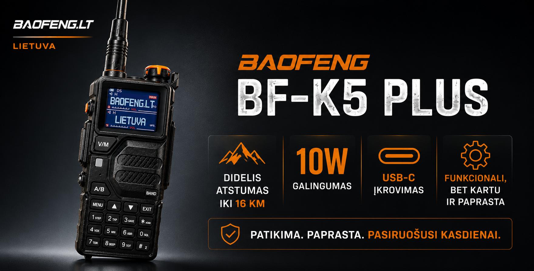 Baofeng BF-K5 Plus radijo stotelė