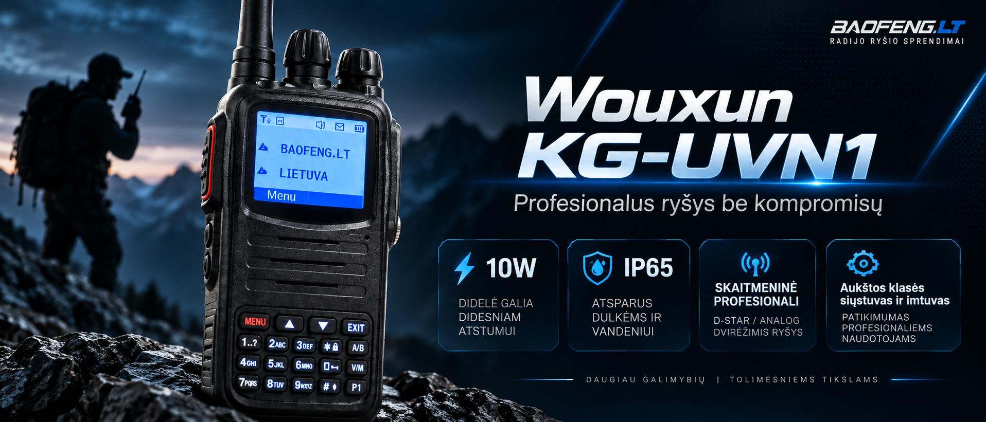 Wouxun KG-UVN1 profesionalios funkcijos