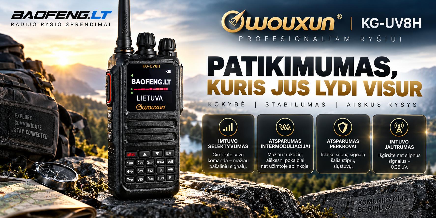 Wouxun KG-UV8H profesionali radijo stotelė