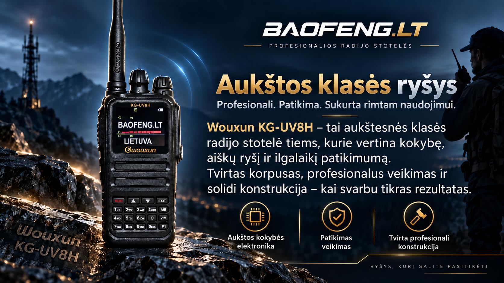 Wouxun KG-UV8H pažangios ryšio funkcijos