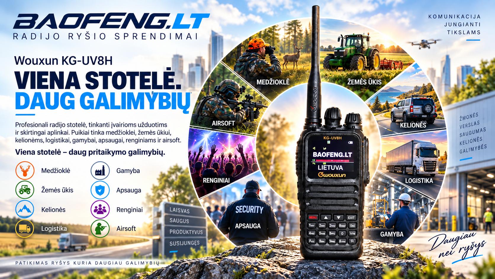Wouxun KG-UV8H aukštesnės klasės radijo stotelė