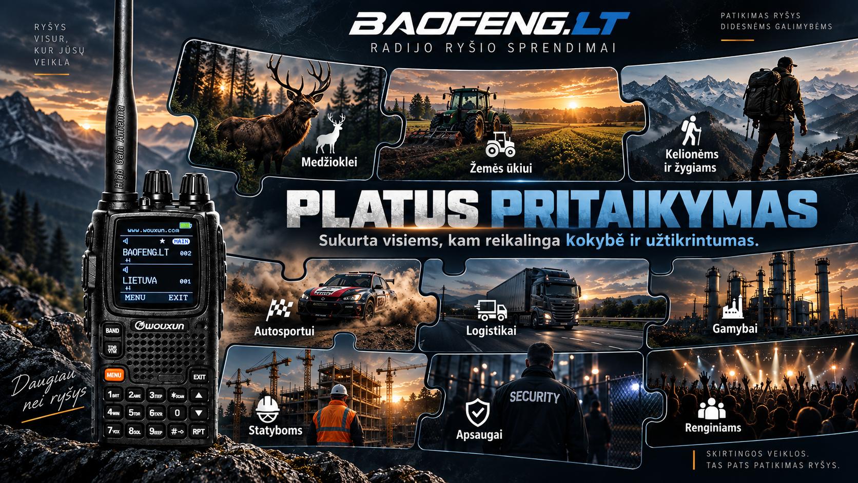 Wouxun KG-UV9PE premium klasės radijo ryšys