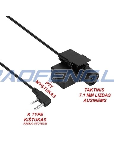 K Type - Vieno kanalo PTT mygtukas taktinėms ausinėms K Type - Vieno kanalo PTT mygtukas taktinėms ausinėms