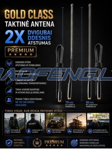 Taktinės, lanksčios antenos 79-80 cm (GOLD class) 2