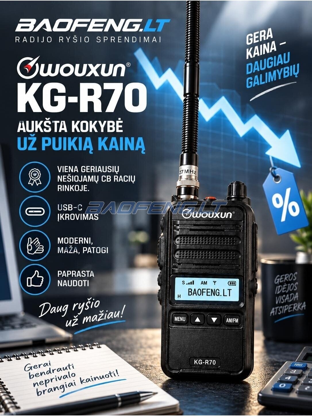 Wouxun KG-R70 (CB-fūrinės) 5
