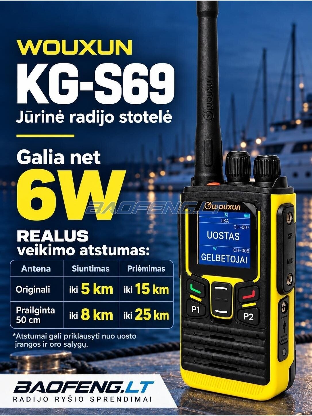 Wouxun KG-S69 (jūrinė) 3