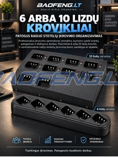 Wouxun 6 ir 10 lizdu krovikliai Wouxun 6 ir 10 lizdu krovikliai